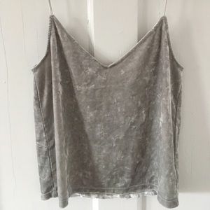 Gray velvet tank top cami